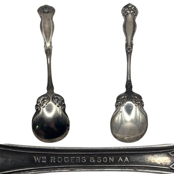 Vintage WM Rogers & Son AA Silverware Flower Spoon Ring Size 7 Artisan Crafted - Picture 3 of 10